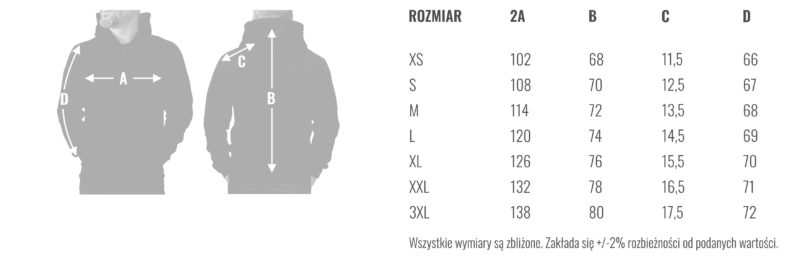 Bluza z kapturem na zamek XXXX